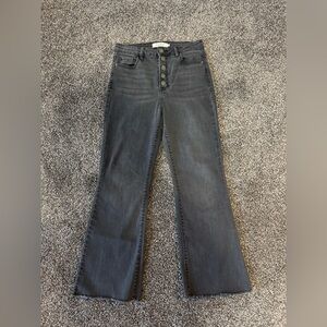 Hidden Jeans Women 28 Black Boot Cut High Rise Hipster Crop Stretch Fray